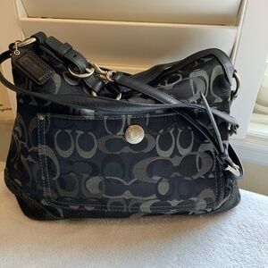 COACH  BLACK LOGO BAG SHOULDER STRAP AND HANDLE STRAP
